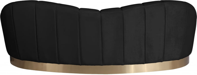 Shelly 91.5" Velvet Upholstered Sofa in Black - 623Black-S