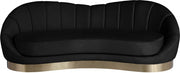 Shelly 91.5" Velvet Upholstered Sofa in Black - 623Black-S