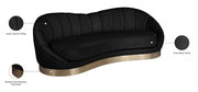 Shelly 91.5" Velvet Upholstered Sofa in Black - 623Black-S