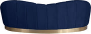 Shelly 91.5" Velvet Upholstered Sofa in Blue - 623Navy-S