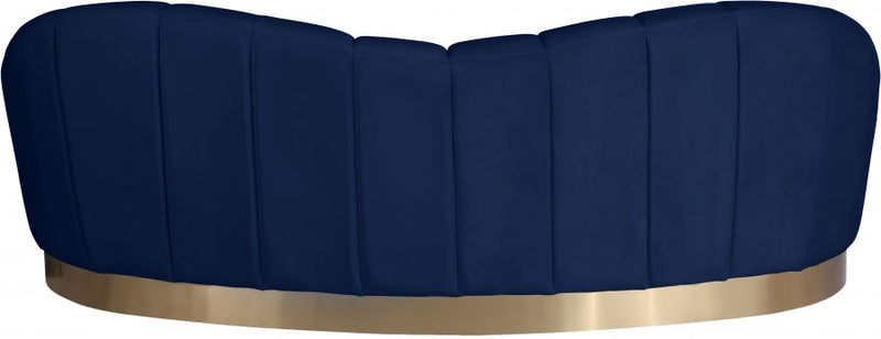 Shelly 91.5" Velvet Upholstered Sofa in Blue - 623Navy-S