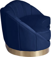 Shelly 91.5" Velvet Upholstered Sofa in Blue - 623Navy-S