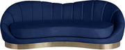 Shelly 91.5" Velvet Upholstered Sofa in Blue - 623Navy-S