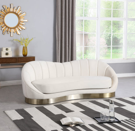Shelly 91.5" Velvet Upholstered Sofa in Cream - 623Cream-S