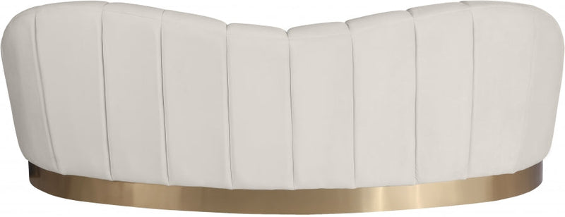 Shelly 91.5" Velvet Upholstered Sofa in Cream - 623Cream-S