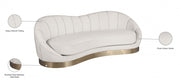 Shelly 91.5" Velvet Upholstered Sofa in Cream - 623Cream-S