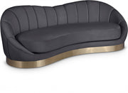 Shelly 91.5" Velvet Upholstered Sofa in Grey - 623Grey-S