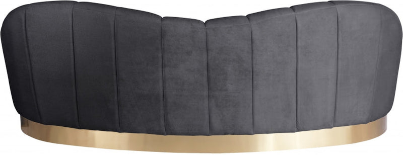Shelly 91.5" Velvet Upholstered Sofa in Grey - 623Grey-S