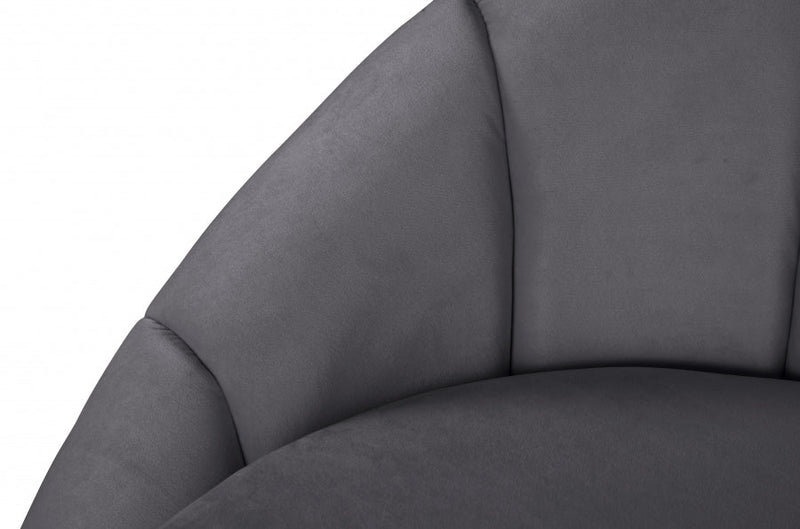 Shelly 91.5" Velvet Upholstered Sofa in Grey - 623Grey-S