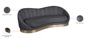 Shelly 91.5" Velvet Upholstered Sofa in Grey - 623Grey-S