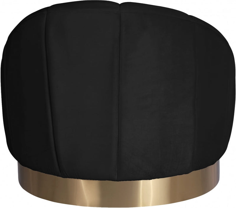 Shelly Velvet Upholstered Chair in Black - 623Black-C