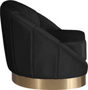 Shelly Velvet Upholstered Chair in Black - 623Black-C