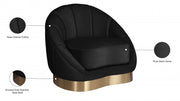 Shelly Velvet Upholstered Chair in Black - 623Black-C