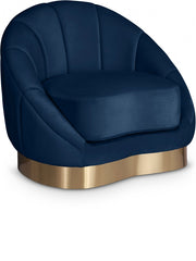 Shelly Velvet Upholstered Chair in Blue - 623Navy-C