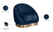 Shelly Velvet Upholstered Chair in Blue - 623Navy-C