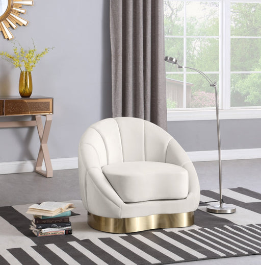 Shelly Velvet Upholstered Chair in Cream - 623Cream-C