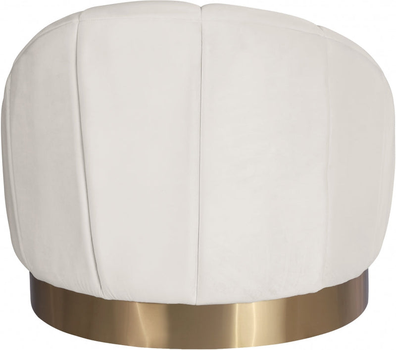Shelly Velvet Upholstered Chair in Cream - 623Cream-C