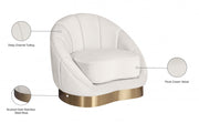 Shelly Velvet Upholstered Chair in Cream - 623Cream-C