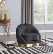 Shelly Velvet Upholstered Chair in Grey - 623Grey-C