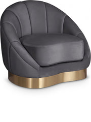 Shelly Velvet Upholstered Chair in Grey - 623Grey-C
