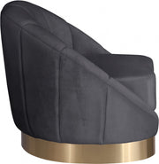 Shelly Velvet Upholstered Chair in Grey - 623Grey-C