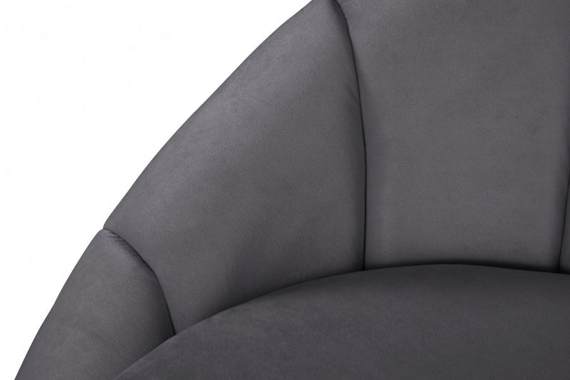Shelly Velvet Upholstered Chair in Grey - 623Grey-C