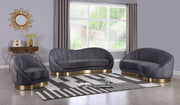 Shelly Velvet Upholstered Chair in Grey - 623Grey-C