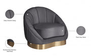 Shelly Velvet Upholstered Chair in Grey - 623Grey-C