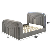 Shelyn EK Bed w/LED, TV Stand, Fireplace & Bluetooth - BD05651EK