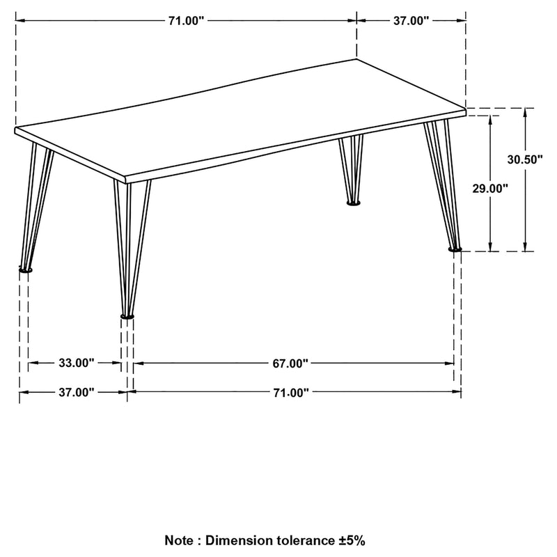 Sherman 71-inch Live Edge Dining Table Natural Acacia - 190911