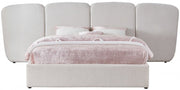 Shiloh Boucle Fabric King Bed (3 Boxes) Cream - Gate FurnitureKing Bed