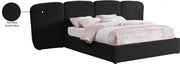 Shiloh Boucle Fabric Queen Bed (3 Boxes) Black - Gate FurnitureQueen Bed