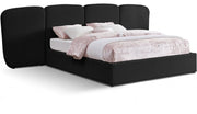 Shiloh Boucle Fabric Queen Bed (3 Boxes) Black - Gate FurnitureQueen Bed