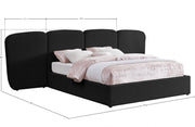 Shiloh Boucle Fabric Queen Bed (3 Boxes) Black - Gate FurnitureQueen Bed