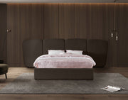 Shiloh Boucle Fabric Queen Bed (3 Boxes) Brown - Gate FurnitureQueen Bed