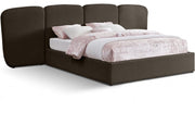 Shiloh Boucle Fabric Queen Bed (3 Boxes) Brown - Gate FurnitureQueen Bed