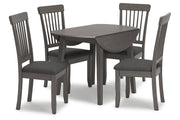 Shullden Gray Dining Table and 4 Chairs - Gate FurnitureDining Room Set