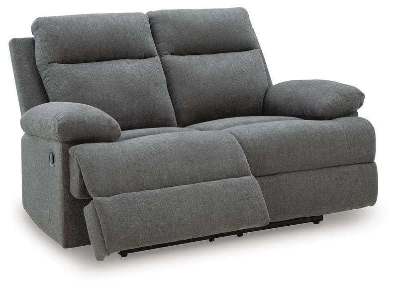 Side-Swipe Charcoal Reclining Loveseat - PC9140686