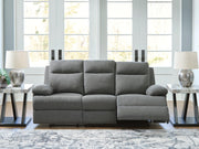 Side-Swipe Charcoal Reclining Sofa with Drop Down Table - PC9140689