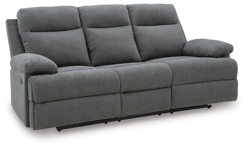 Side-Swipe Charcoal Reclining Sofa with Drop Down Table - PC9140689
