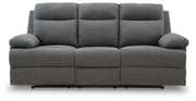 Side-Swipe Charcoal Reclining Sofa with Drop Down Table - PC9140689