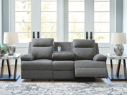 Side-Swipe Charcoal Reclining Sofa with Drop Down Table - PC9140689