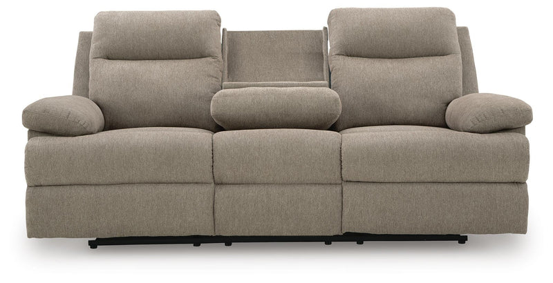 Side-Swipe Mocha Reclining Sofa and Loveseat - PC91405U1