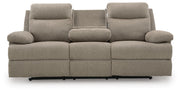 Side-Swipe Mocha Reclining Sofa with Drop Down Table - PC9140589