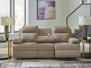 Side-Swipe Mocha Reclining Sofa with Drop Down Table - PC9140589