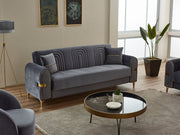 Siderno 3-pieces (Sofa & Loveseat & Chair) Livingroom in Dark Grey - 200-SIM-SID-VELVET412-321