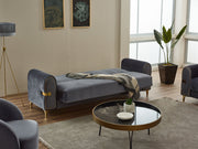 Siderno 3-pieces (Sofa & Loveseat & Chair) Livingroom in Dark Grey - 200-SIM-SID-VELVET412-321