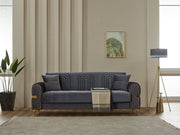 Siderno 3-pieces (Sofa & Loveseat & Chair) Livingroom in Dark Grey - 200-SIM-SID-VELVET412-321