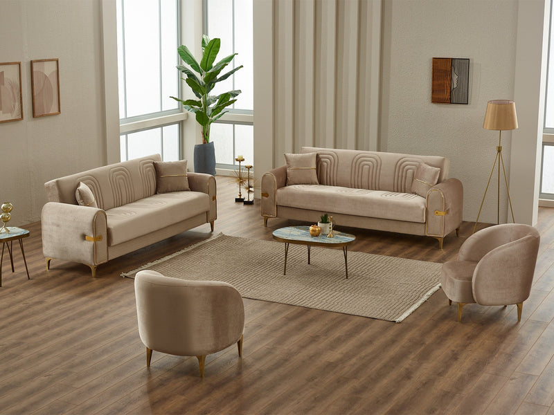 Siderno 3-pieces (Sofa & Loveseat & Chair) Livingroom in Dark Grey - 200-SIM-SID-VELVET412-321