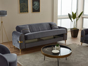 Siderno Convertible Loveseat in Dark Grey - 200-SIM-SID-VELVET412-2